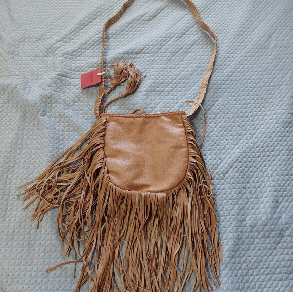 Mossimo Fringe Tan Shoulder Bag - Picture 4 of 4